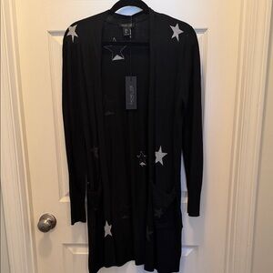 NWT Rachel Zoe Black Cardigan with Star Accents